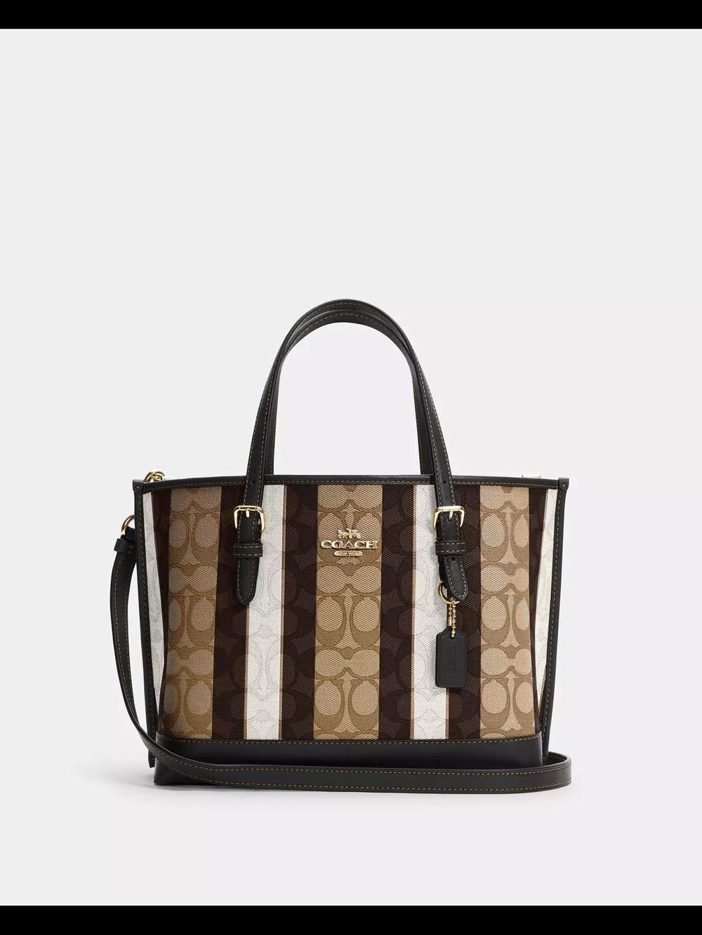 Coach Mollie Tote 25 in Brown/White